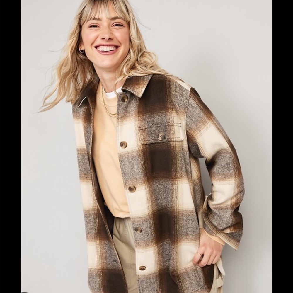 BB Dakota Plaid Utility Jacket in Brown and Cream